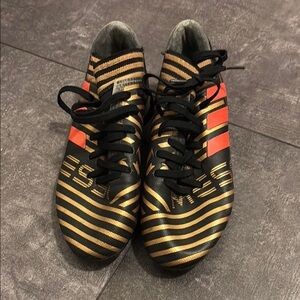 Adidas Nemeziz Black and Gold Striped Soccer Cleats